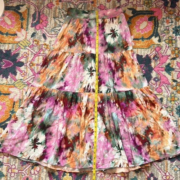 Anthropologie Kachel Multicolor Tie-Dye Tiered Skirt NWT Size 2 Free People - Picture 12 of 12